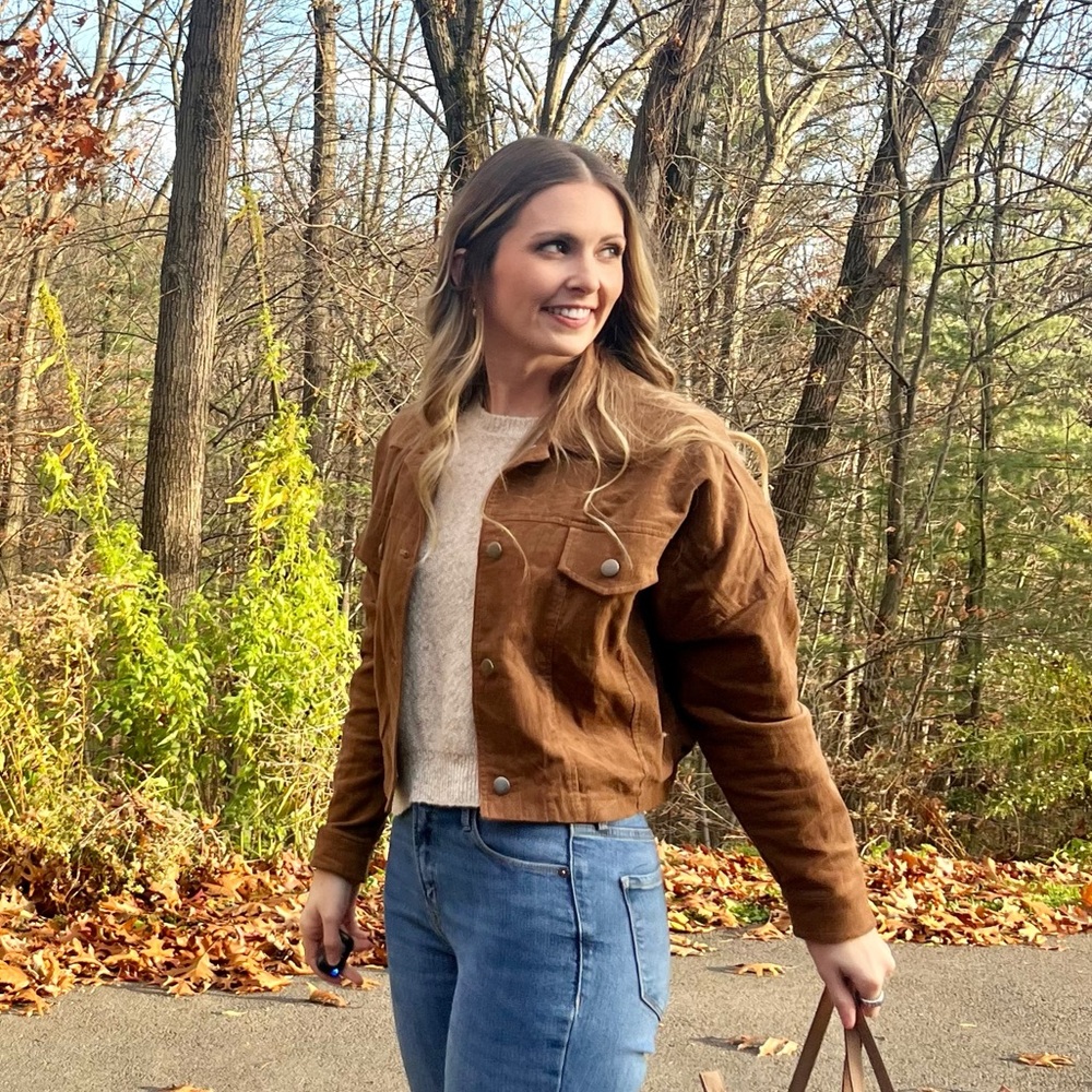 HYFVE Brown corduroy cropped jacket